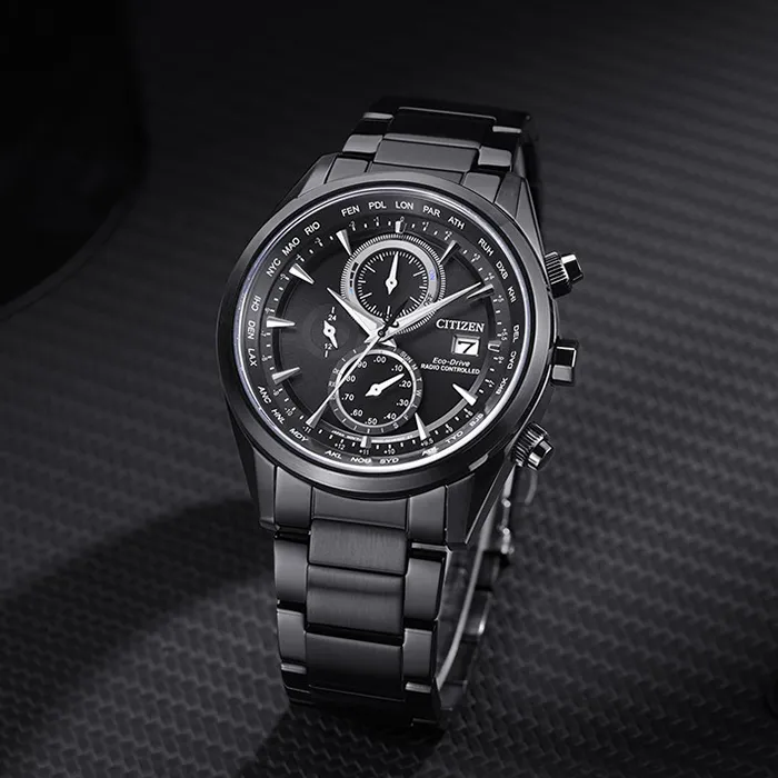 CITIZEN 星辰表 / AT8265-81E / 光動能萬年曆電波錶藍寶石水晶玻璃日期不鏽鋼手錶 鍍黑 43mm 歷史價格詳細信息