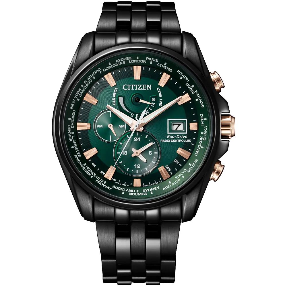 CITIZEN 星辰 光動能萬年曆抗磁電波錶/全黑/43mm/AT8265-81E 歷史價格詳細信息