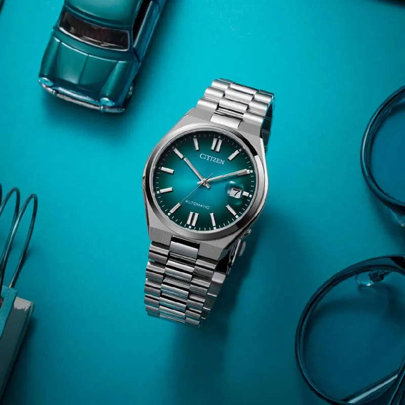 【CITIZEN】星辰 NJ0151-88X 青春撞色 日期顯示 鋼錶帶 機械男錶 湖水綠/銀 40mm 歷史價格詳細信息