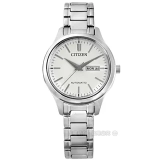 CITIZEN / PD7150-54A / 機械錶 自動上鍊 星期日期 藍寶石水晶玻璃 不鏽鋼手錶 白色 29mm 歷史價格詳細信息