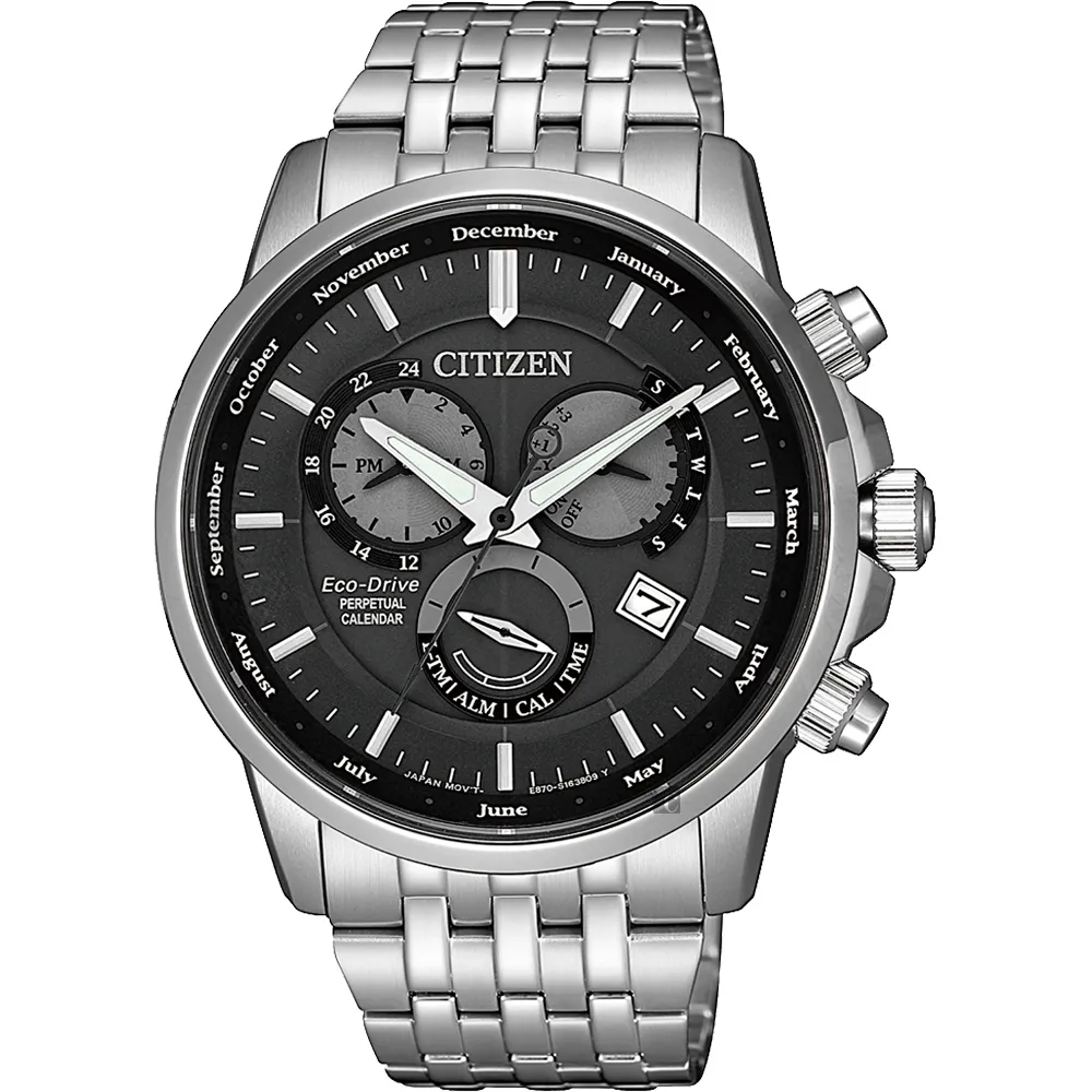 CITIZEN 星辰 光動能萬年曆手錶-黑/44mm BX1015-84L 歷史價格詳細信息