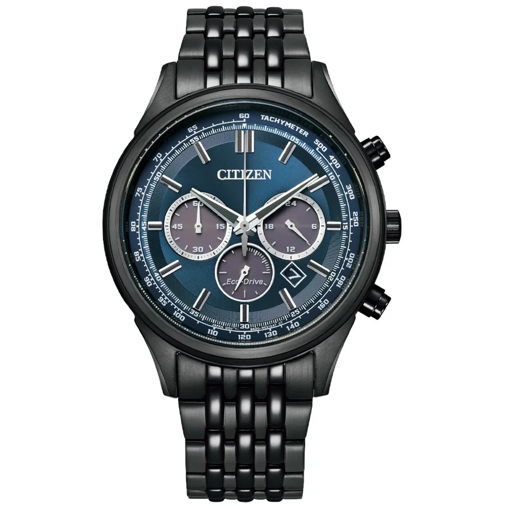 CITIZEN / CA4413-19A / 光動能 三眼計時 日期 防水 壓紋真皮手錶 米白x香檳金框x深褐 42mm 歷史價格詳細信息