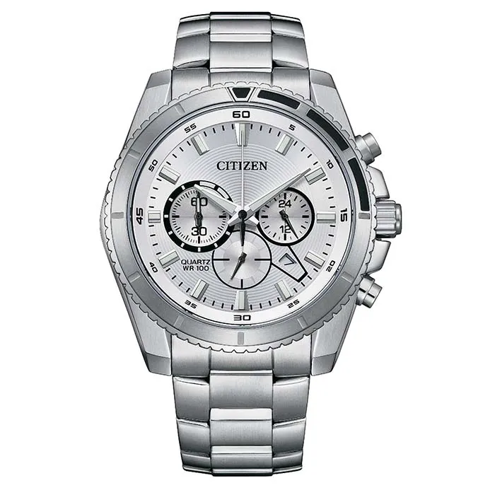 CITIZEN 星辰表 / AN8206-53L / 三眼計時 日期 防水100米 不鏽鋼手錶 藍x鍍玫瑰金 43mm 歷史價格詳細信息