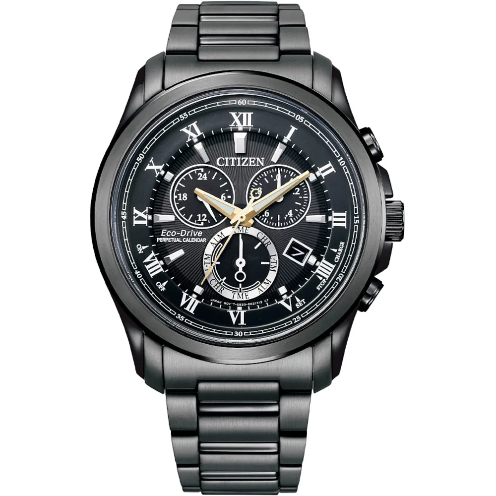 CITIZEN 星辰 亞洲限定款光動能萬年曆計時錶/藍X玫瑰金/43mm/BL5546-81L 歷史價格詳細信息