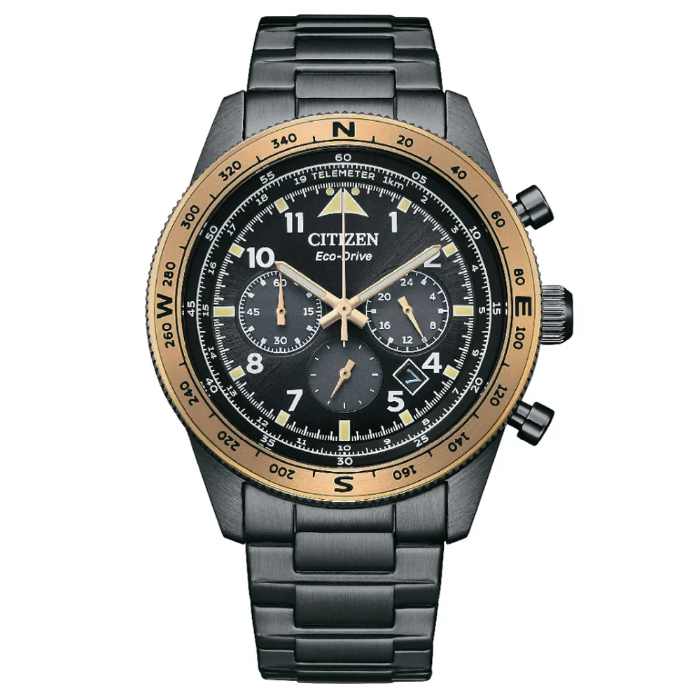 CITIZEN 星辰 Chronograph 光動能 碼錶計時 不鏽鋼潮男腕錶-黑色42.5mm (CA0770-81E) 歷史價格詳細信息