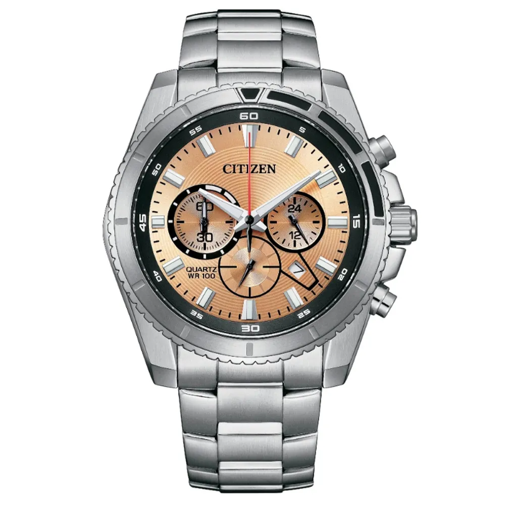 CITIZEN 星辰 Chronograph 三眼男計時手錶-AN8200-50X玫瑰金色面/44mm 歷史價格詳細信息