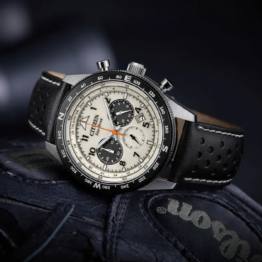 CITIZEN 星辰表 / CA4554-84L / 光動能 三眼計時 日期 防水100米 不鏽鋼手錶 藍色 43mm 歷史價格詳細信息