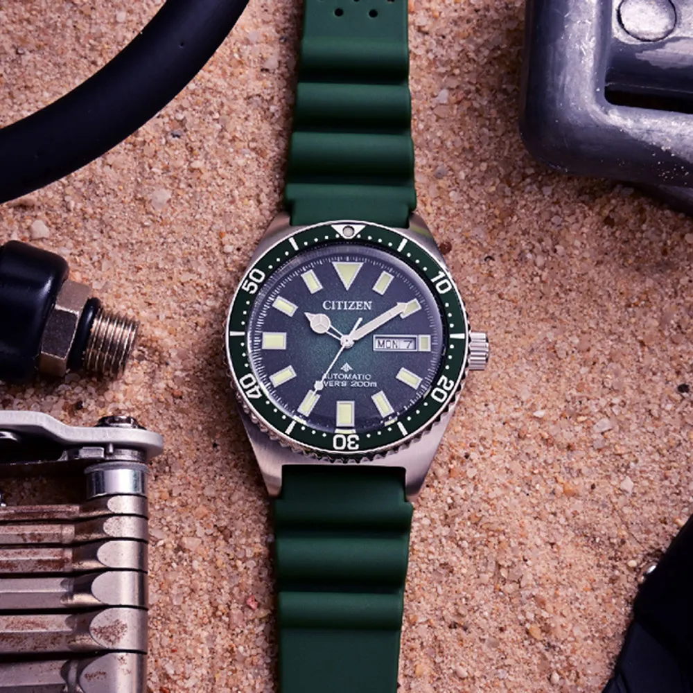 【CITIZEN】星辰 Promaster NY0121-09X 膠錶帶 機械男錶 兩百米潛水錶 綠/銀 41mm 歷史價格詳細信息