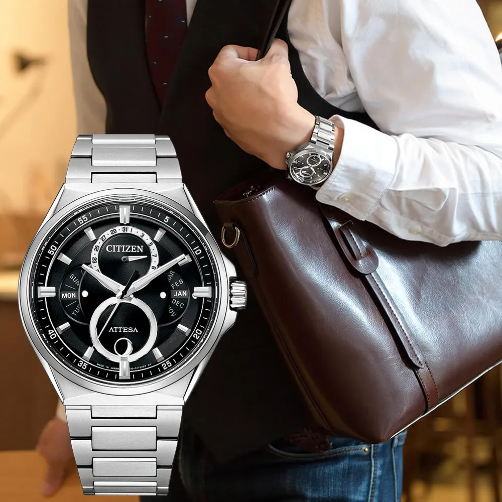 【CITIZEN】星辰 BU0060-09H 鈦金屬 光動能 藍寶石鏡面 皮錶帶 月相男錶 銀/黑 42mm 歷史價格詳細信息