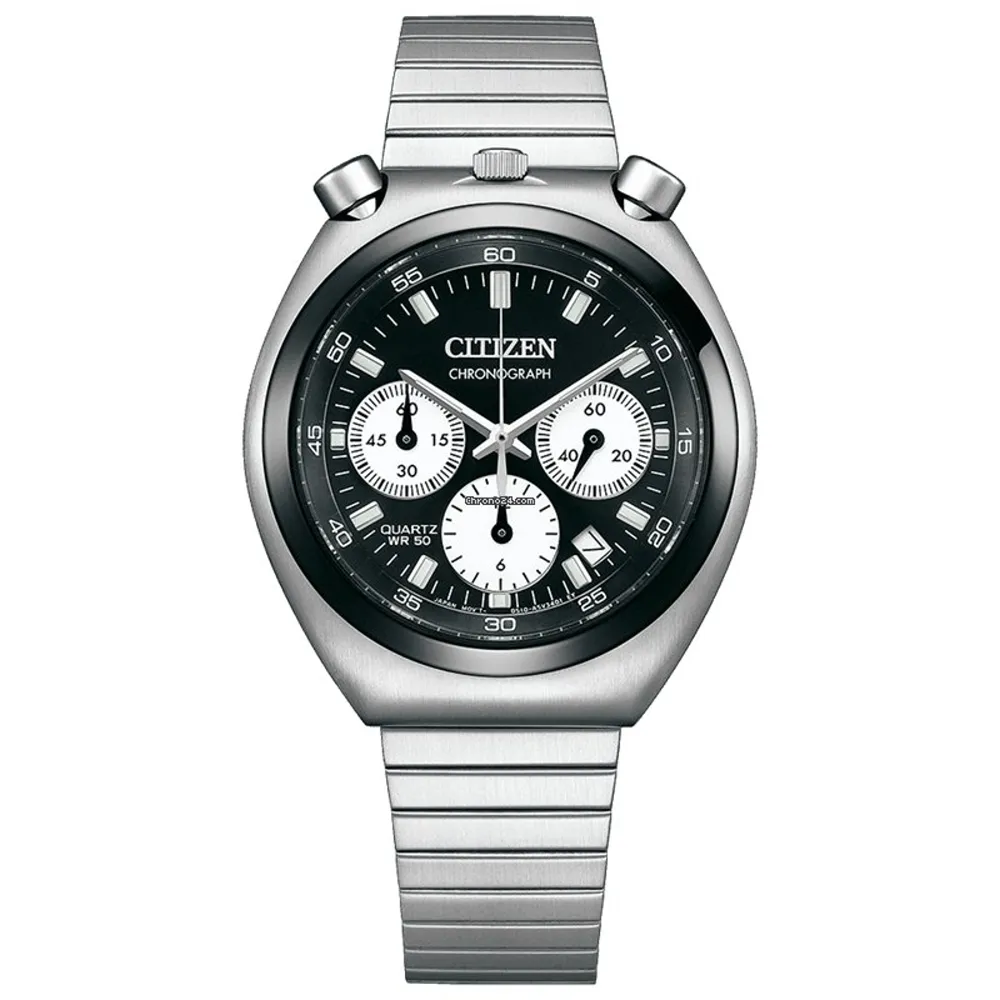 CITIZEN 星辰表 / AN3690-56L / 經典三眼計時碼錶日期日本機芯防水100米不鏽鋼手錶藍色43mm 歷史價格詳細信息