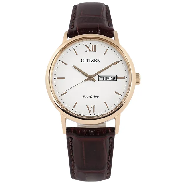 CITIZEN / BM9012-02A / 光動能 星期日期 壓紋小牛皮手錶 白x玫瑰金框x深褐 37mm 價格比較,價格查詢,歷史價格詳細信息