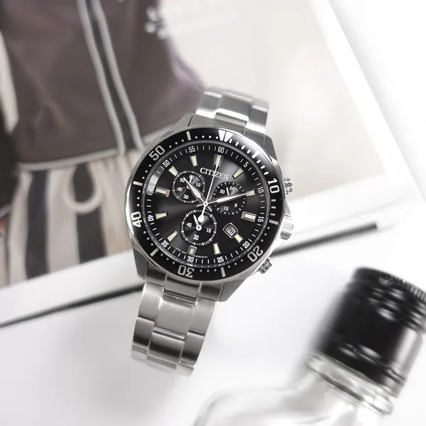 CITIZEN 光動能 三眼計時 日期 防水100米 小牛皮手錶 黑色 CA4215-21H 45mm 廠商直送 歷史價格詳細信息