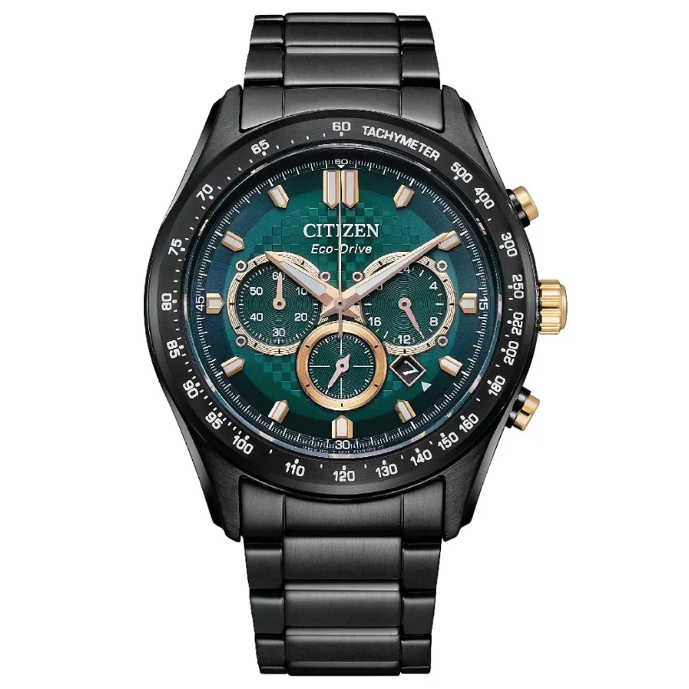 CITIZEN 星辰 Chronograph 光動能 碼錶計時 不鏽鋼潮男腕錶-黑色42.5mm (CA0770-81E) 歷史價格詳細信息