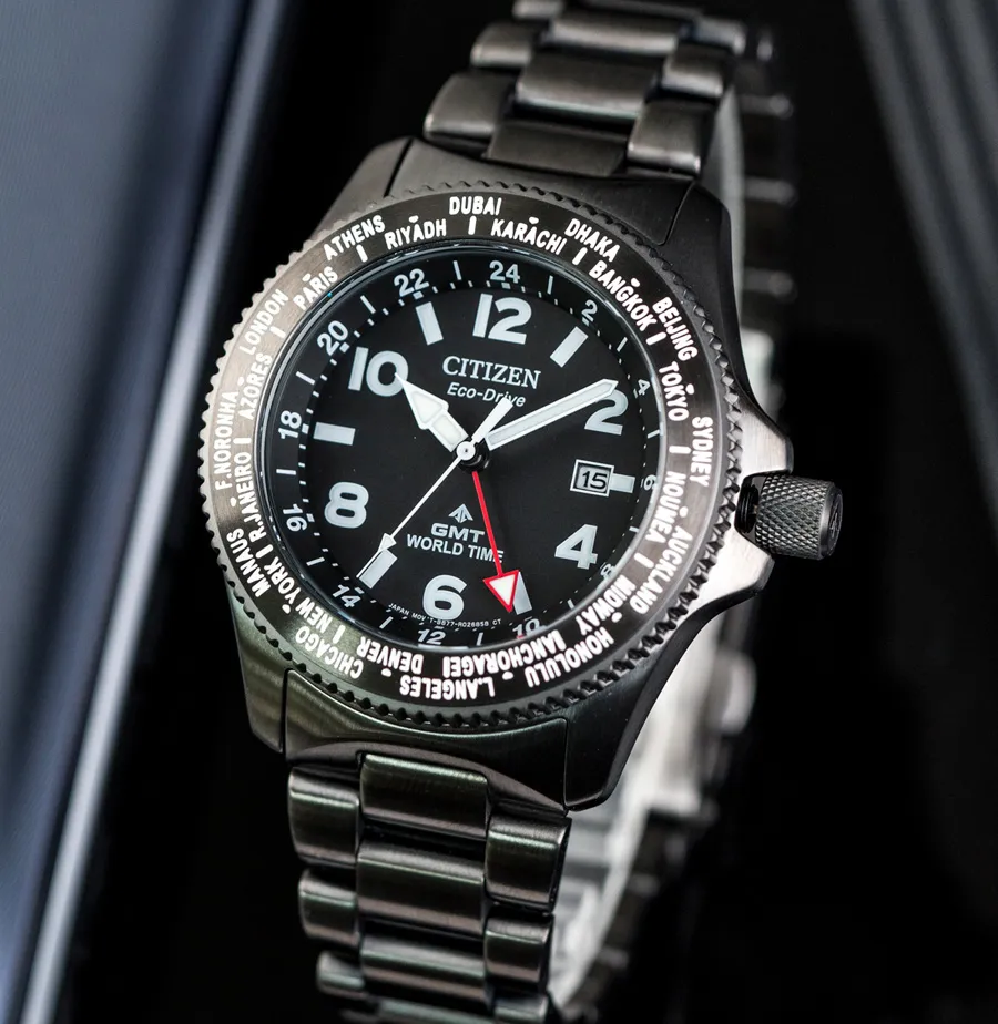 【CITIZEN】星辰 PROMASTER 光動能 鋼錶帶 CB5925-82X 電波 三眼計時男錶 45.4mm 黑/綠 歷史價格詳細信息