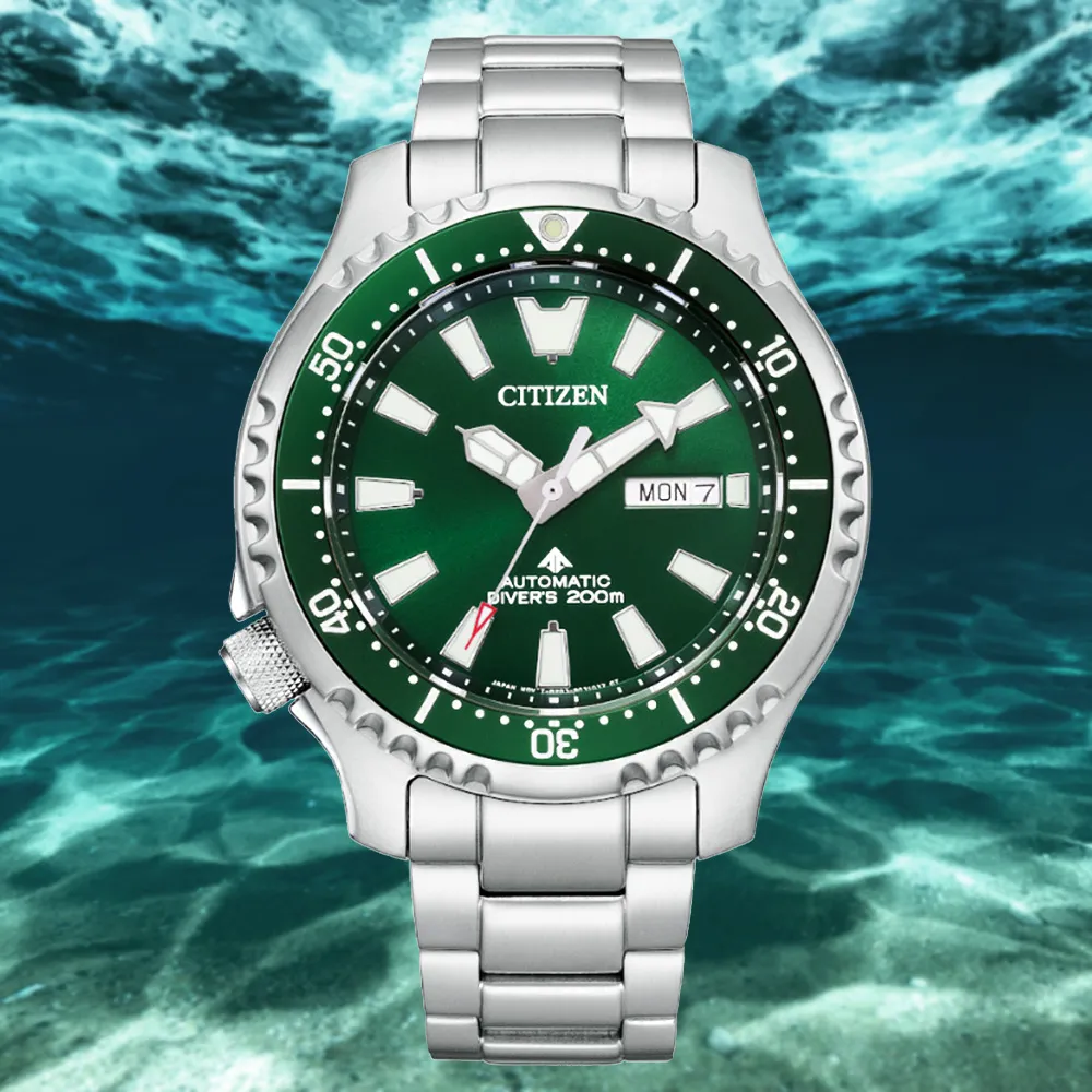 CITIZEN 星辰 PROMASTER 鋼鐵河豚EX Plus潛水機械錶/綠/44mm/NY0131-81X 歷史價格詳細信息