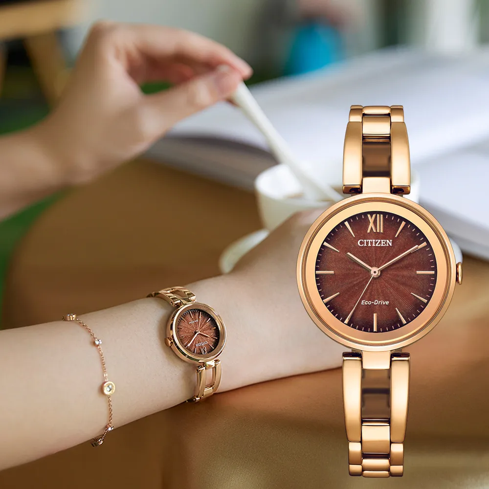 CITIZEN EM0809-83X《田馥甄 廣告款》28mm/光動能/手環式錶帶百搭女款/咖啡金/公司貨【第一鐘錶】 歷史價格詳細信息