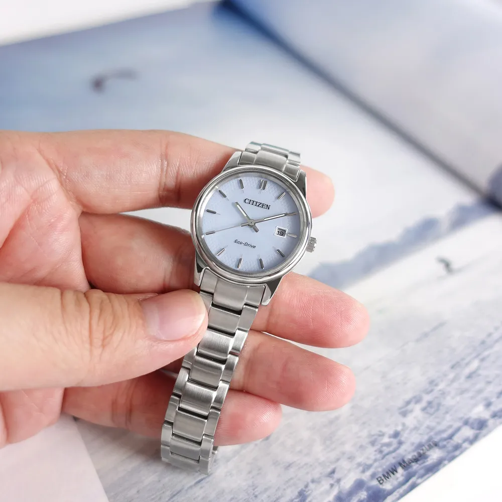CITIZEN 星辰 冰河藍 光動能簡約女錶-27.5mm EW2318-73L 歷史價格詳細信息
