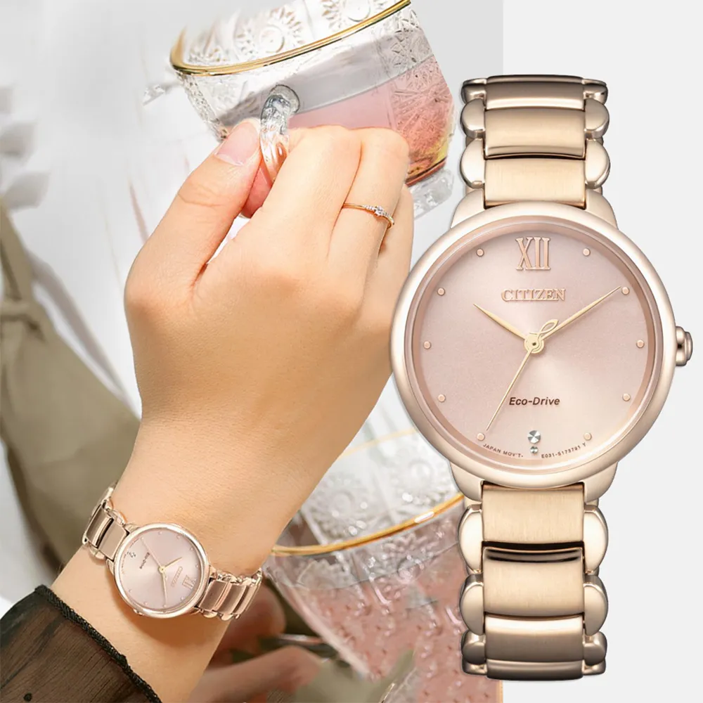 CITIZEN 星辰 L系列 廣告款魅力彩貝光動能時尚女錶-銀x玫瑰金/31mm(EM0854-89Y) 歷史價格詳細信息