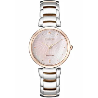 CITIZEN 星辰 L系列 廣告款魅力彩貝光動能時尚女錶-銀x玫瑰金/31mm(EM0854-89Y) 歷史價格詳細信息