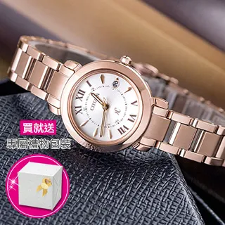 CITIZEN 星辰 xC 代言人廣告款光動能鈦金屬電波對時錶組/櫻花粉紅金/36mm/CB1137-65W 歷史價格詳細信息