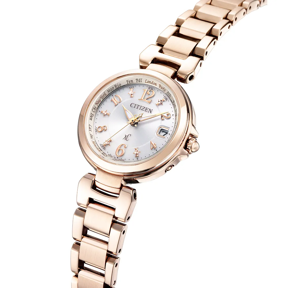 CITIZEN星辰 xC光動能萬年曆電波鈦金不鏽鋼女錶27mm(ES9445-57W)【ERICA STORE】 歷史價格詳細信息