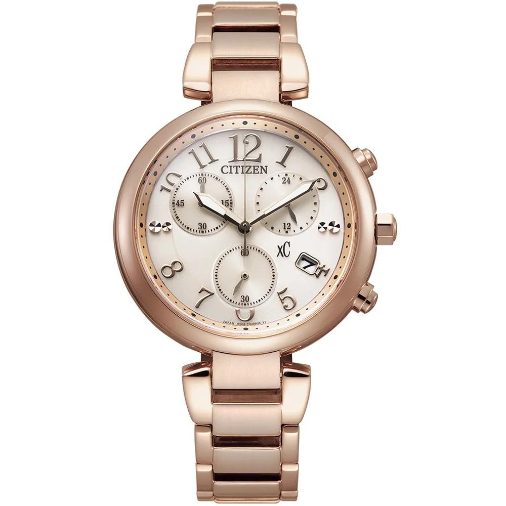 CITIZEN 星辰 xC 亞洲限定款光動能優雅氣質腕錶/玫瑰金x銀/32.5mm/EW2425-57W 歷史價格詳細信息