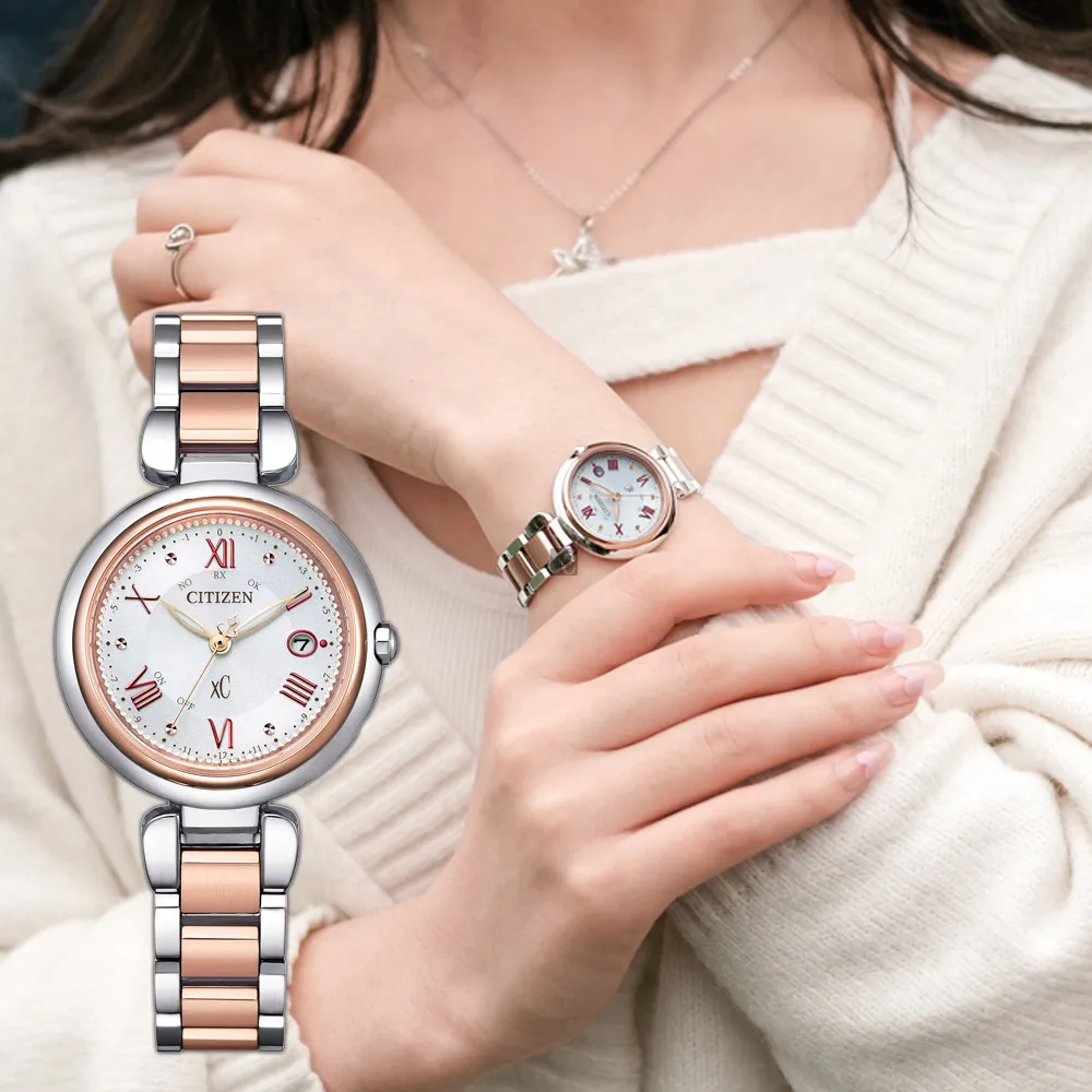 CITIZEN 星辰 XC 鈦金屬光動能電波萬年曆女錶 ES9468-51W 歷史價格詳細信息