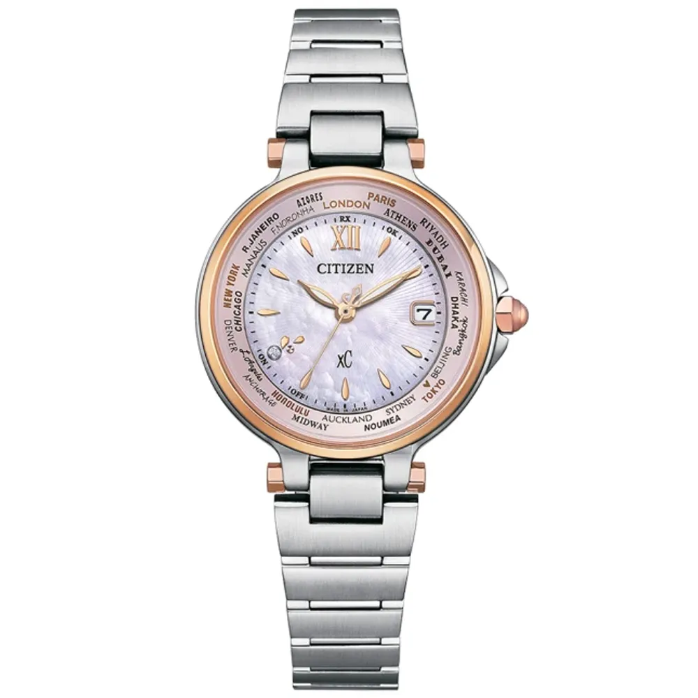 CITIZEN EC1011-62W《xC 田馥甄 代言款》29mm/光動能電波萬年曆女款/雙色金【第一鐘錶】 歷史價格詳細信息