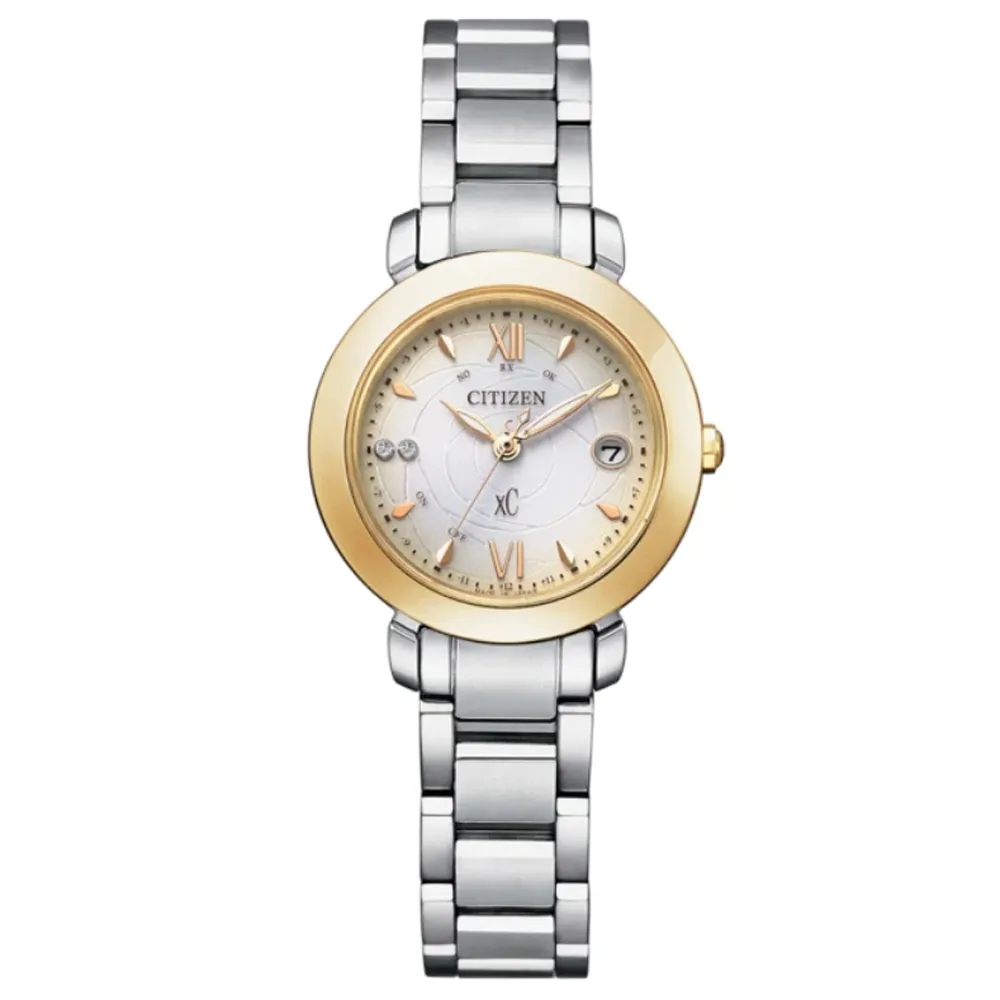 CITIZEN 星辰 xC 光動能電波對時萬年曆鈦金屬腕錶/銀X玫瑰金/29mm/ES9469-59A 歷史價格詳細信息