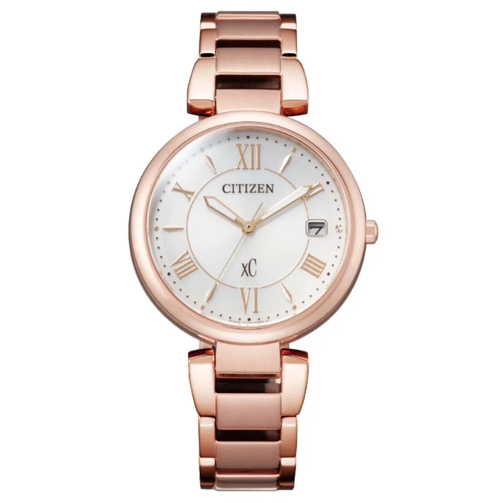 CITIZEN 星辰 xC 亞洲限定款光動能優雅氣質腕錶/玫瑰金x銀/32.5mm/EW2425-57W 歷史價格詳細信息