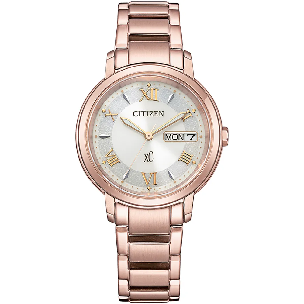 CITIZEN 星辰 xC 亞洲限定款光動能優雅氣質腕錶/玫瑰金x銀/32.5mm/EW2425-57W 歷史價格詳細信息