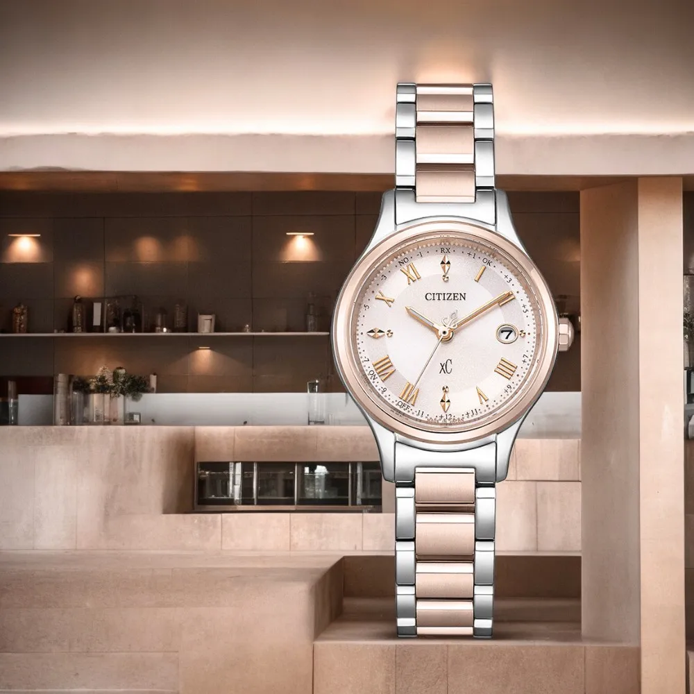 【CITIZEN】星辰 xC ES9469-59A 羅馬字 藍寶石鏡面 鈦金屬 光動能 電波女錶 玫瑰金/銀 29mm 歷史價格詳細信息