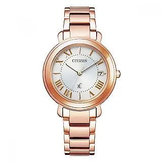 CITIZEN / EO1202-57A / XC 光動能 羅馬刻度 日期 不鏽鋼手錶 銀白x鍍玫瑰金 33mm 歷史價格詳細信息
