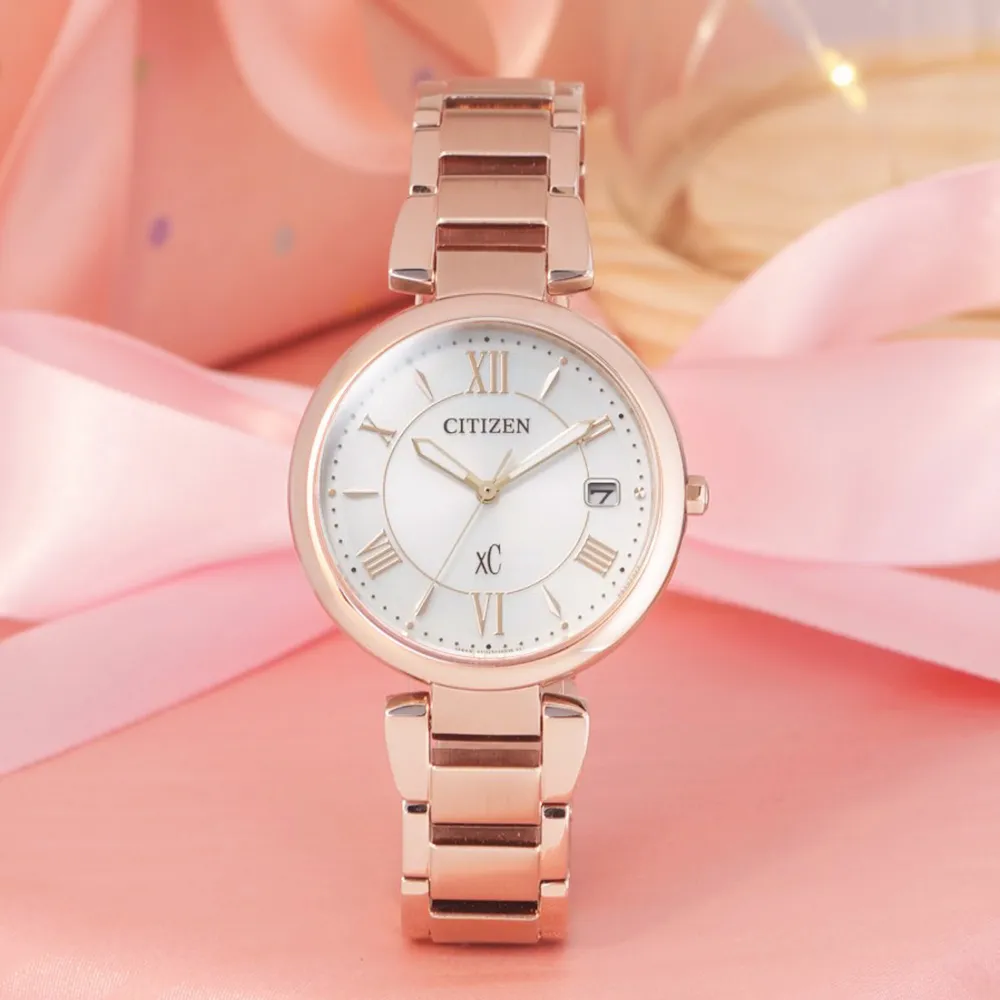【CITIZEN】星辰 xC 亞洲限定 EO1192-59A 羅馬字 鋼錶帶 光動能女錶 33mm 玫瑰金/白 歷史價格詳細信息