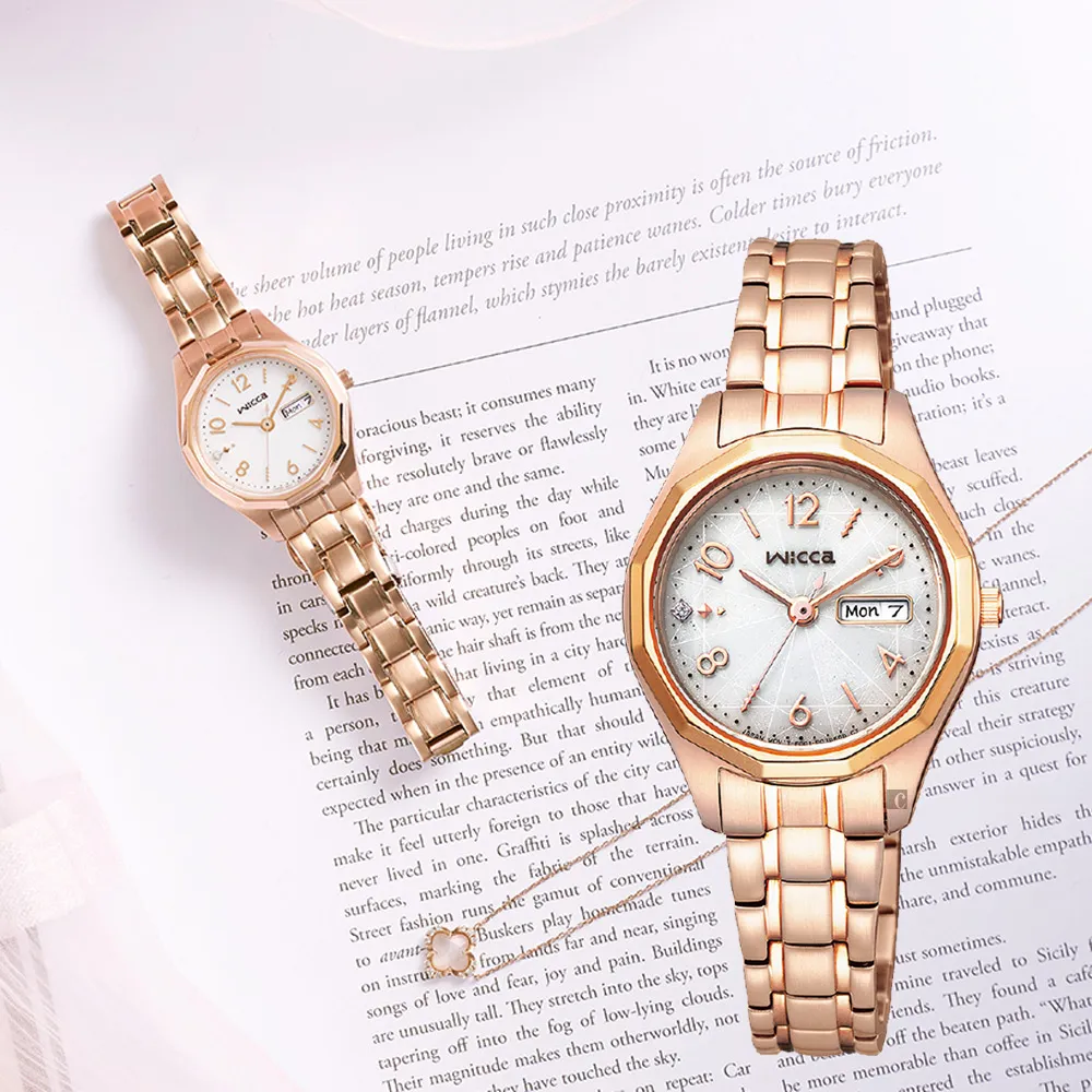 【CITIZEN】星辰 Wicca 廣告款 少女系列 日期 太陽能 鋼錶帶女錶 KH3-568-11 粉紅金 26.5mm 歷史價格詳細信息