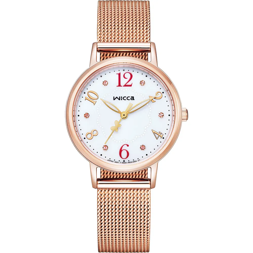 CITIZEN 星辰 Wicca 聖誕節推薦款 太陽能米蘭帶女錶-30mm KP5-166-95 歷史價格詳細信息