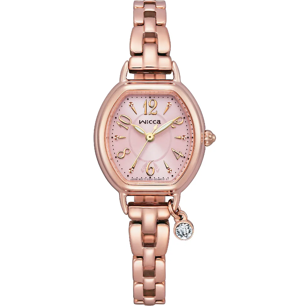CITIZEN 星辰 Wicca KP2-566-95 台灣限定款水晶太陽能女錶-粉x玫瑰金 歷史價格詳細信息