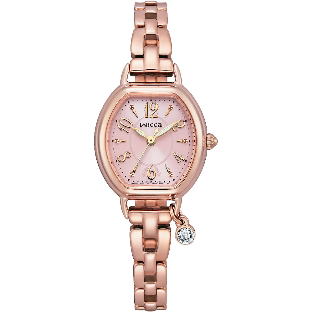 CITIZEN 星辰 Wicca KP2-566-95 台灣限定款水晶太陽能女錶-粉x玫瑰金 歷史價格詳細信息