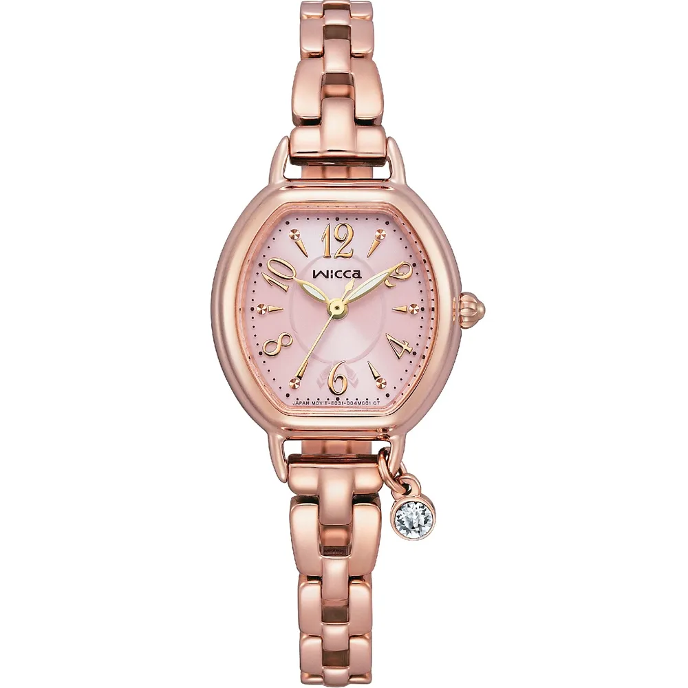 CITIZEN 星辰 Wicca KP2-566-95 台灣限定款水晶太陽能女錶-粉x玫瑰金 歷史價格詳細信息