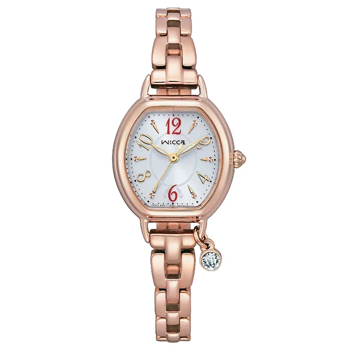 CITIZEN 星辰 Wicca KP2-566-95 台灣限定款水晶太陽能女錶-粉x玫瑰金 歷史價格詳細信息