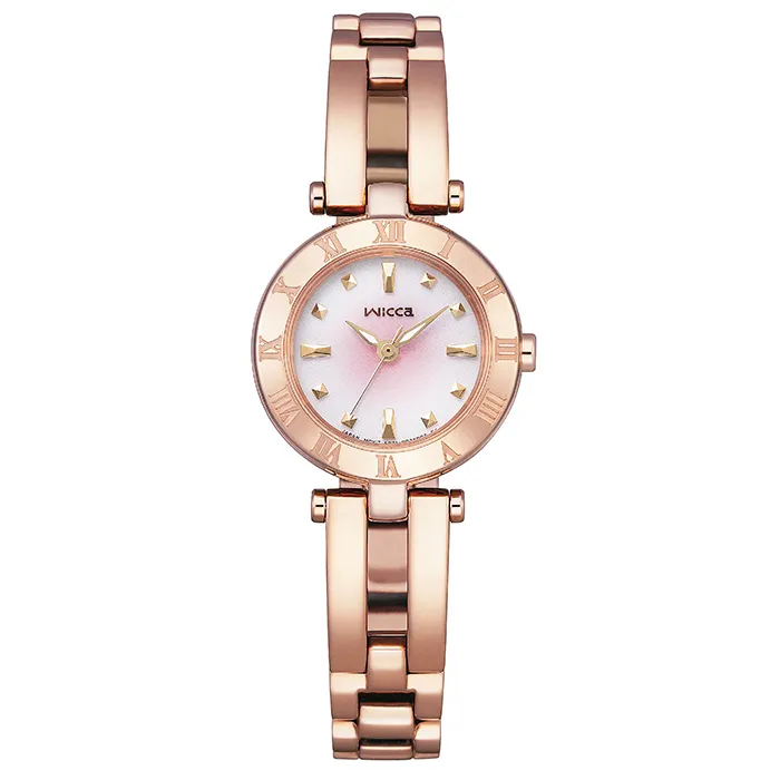 【CITIZEN】星辰 Wicca 手環造型 KP2-621-93 羅馬字 太陽能 鋼錶帶女錶 粉/玫瑰金 24mm 歷史價格詳細信息