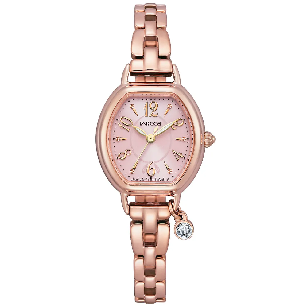 CITIZEN 星辰 Wicca KP2-566-95 台灣限定款水晶太陽能女錶-粉x玫瑰金 歷史價格詳細信息