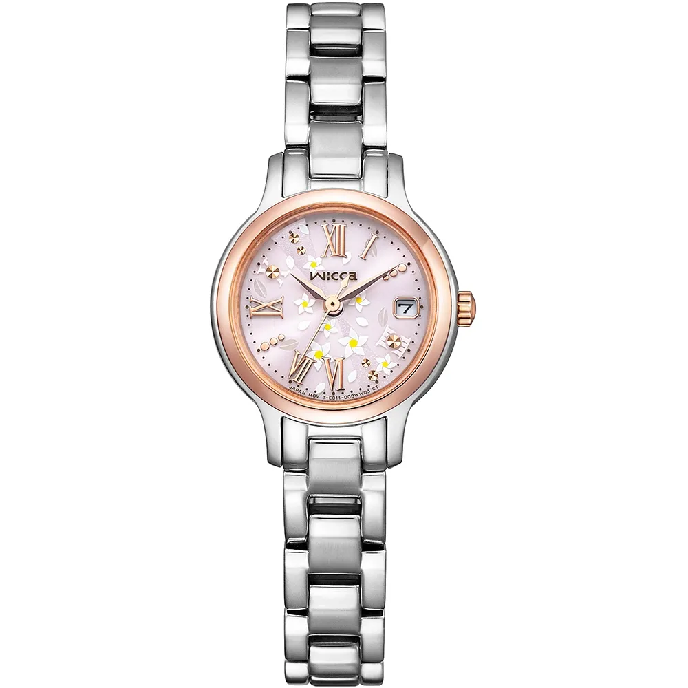 CITIZEN wicca 優雅甜美粉面太陽能腕錶KP5-611-91 歷史價格詳細信息