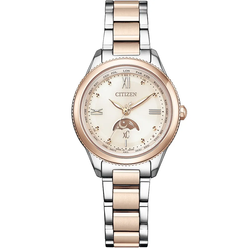 CITIZEN 星辰 xC 光動能電波鈦金屬女錶-29mm/EE1005-54W 歷史價格詳細信息