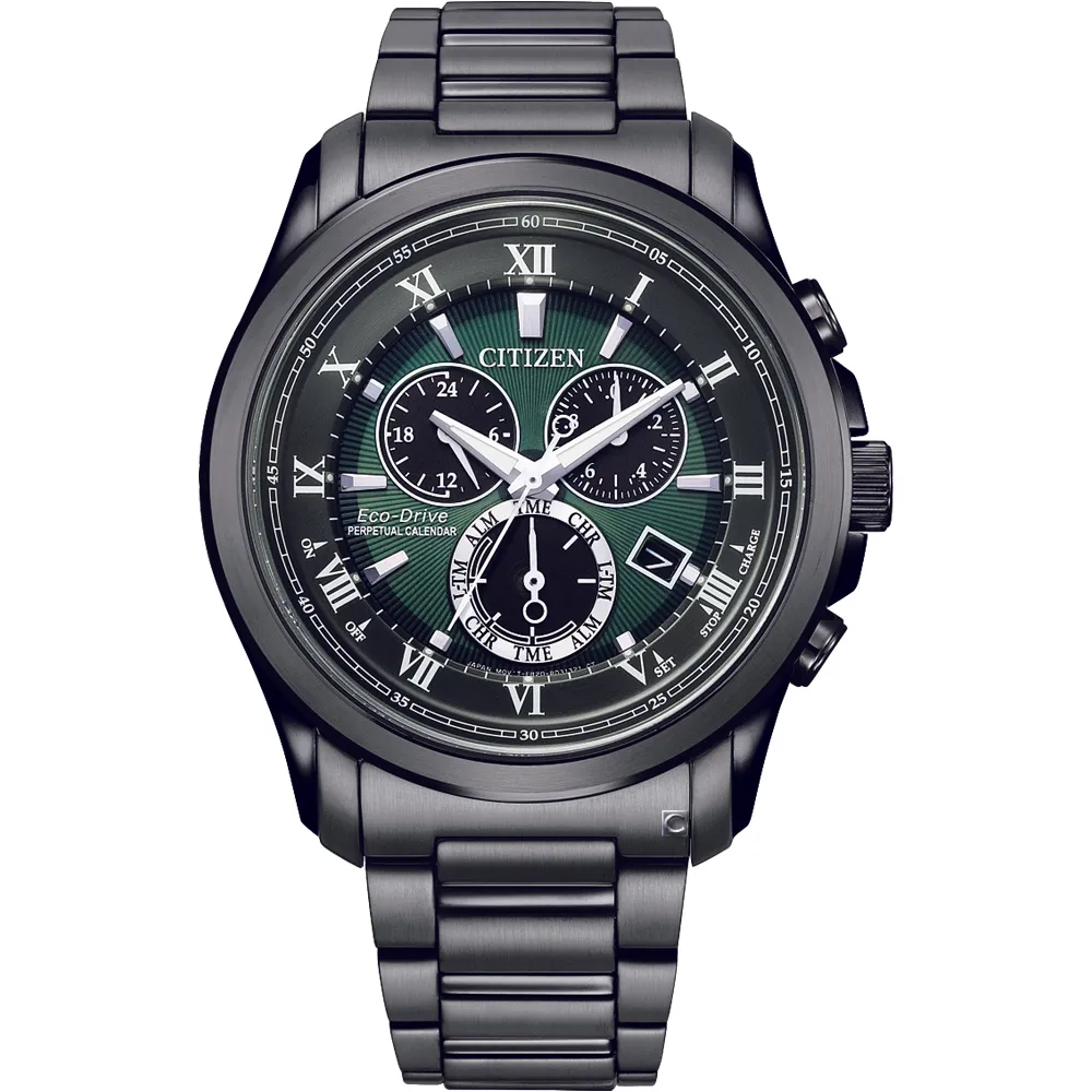 【CITIZEN】星辰 BL5546-81L 羅馬字 萬年曆 鋼錶帶 光動能 三眼計時男錶 黑/藍 43mm 歷史價格詳細信息