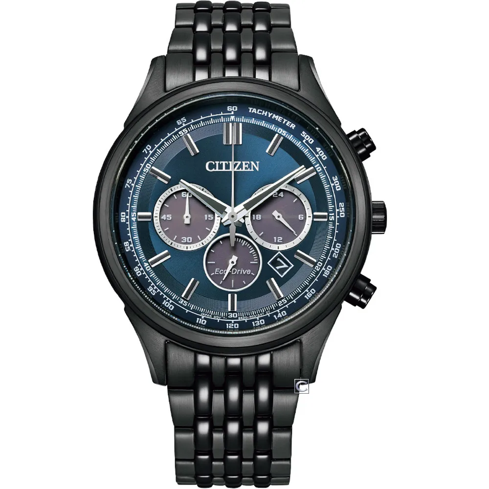 CITIZEN 星辰 Chronograph 光動能 碼錶計時三眼不鏽鋼腕錶-黑金43mm(CA4556-89E) 歷史價格詳細信息