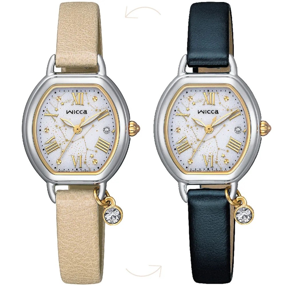 CITIZEN 星辰 Wicca 公主系列 夜空星河太陽能腕錶-30.2mm KP5-166-53 歷史價格詳細信息