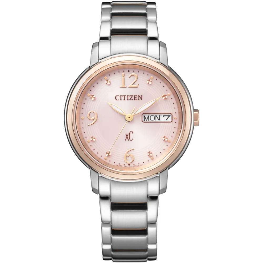 CITIZEN 星辰 xC 亞洲限定款光動能優雅氣質腕錶/玫瑰金x銀/32.5mm/EW2425-57W 歷史價格詳細信息