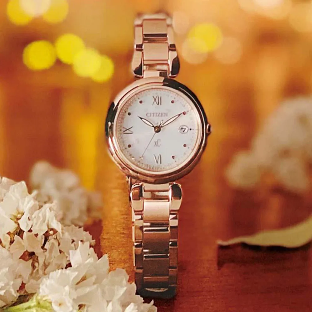 CITIZEN星辰 xC系列 光動能電波玫瑰金腕錶 27.8mm/EC1037-51A 歷史價格詳細信息