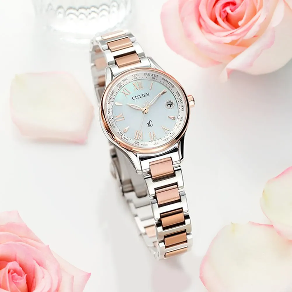 CITIZEN星辰 xC系列 光動能電波玫瑰金腕錶 27.8mm/EC1037-51A 歷史價格詳細信息